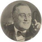 ROOSEVELT ON THE PHONE SCARCE PORTRAIT BUTTON POCKET MIRROR HAKE #44.