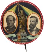 BRYAN & KERN RARE STATUE OF LIBERTY 1908 JUGATE BUTTON HAKE UNLISTED.