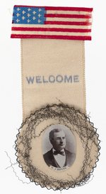 BRYAN "WELCOME" MOST UNUSUAL APPLIED PORTRAIT RIBBON BADGE.