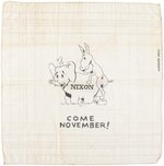 KENNEDY & NIXON "COME NOVEMBER" SATIRICAL 1960 CAMPAIGN TEXTILE.