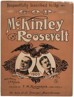 McKINLEY & ROOSEVELT GRAPHIC 1900 JUGATE CAMPAIGN SHEET MUSIC.