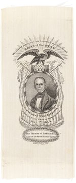 HENRY CLAY "HARRY OF THE WEST" WHIG CONVENTION BALTIMORE 1844 SILK RIBBON.