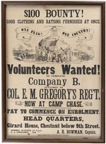 "ONE FLAG! ONE COUNTRY!" PHILADELPHIA, PA CIVIL WAR RECRUTING BROADSIDE.