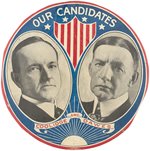 COOLIDGE & DAWES "OUR CANDIDATES" MASSIVE 1924 JUGATE BUTTON HAKE #2004.