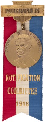 WILSON THOMAS MARSHALL "NOTIFICATION COMMITTEE" RIBBON BADGE.