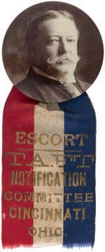 "ESCORT TAFT NOTIFICATION COMMITTEE CINCINNATI OHIO" RIBBON.