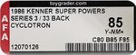 SUPER POWERS COLLECTION (1986) - CYCLOTRON SERIES 3/33 BACK AFA 85 Y-NM+.