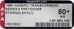 TRANSFORMERS (1989) SERIES 6 PRETENDER - STRANGLEHOLD AFA 80+ NM.