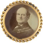 "WM. J. BRYAN FOR PRESIDENT" 3.5" BUTTON IN ORNATE BRASS FRAME.