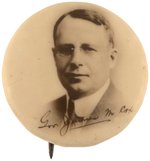 COX FACSIMILE SIGNATURE 1920 REAL PHOTO PORTRAIT BUTTON HAKE #2038.