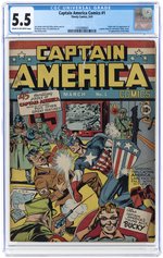 CAPTAIN AMERICA COMICS #1 MARCH 1941 CGC 5.5 FINE- (FIRST CAPTAIN AMERICA/BUCKY/RED SKULL).