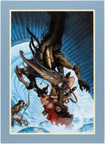 CONAN THE SAVAGE UNUSED COMIC BOOK COVER ART BY CHRIS MOELLER.