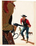 FOUR COLOR #591 COMIC BOOK COVER ORIGINAL ART BY HANK HARTMAN (ERNEST HAYCOX'S WESTERN MARSHAL).