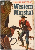 FOUR COLOR #591 COMIC BOOK COVER ORIGINAL ART BY HANK HARTMAN (ERNEST HAYCOX'S WESTERN MARSHAL).