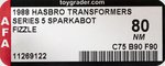 TRANSFORMERS (1988) SERIES 5 SPARKABOT - FIZZLE AFA 80 NM.