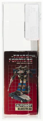 TRANSFORMERS (1984) SERIES 1 CAR - BLUESTREAK AFA 75 EX+/NM (NO RUBSIGN, NO GRAY BORDERS).