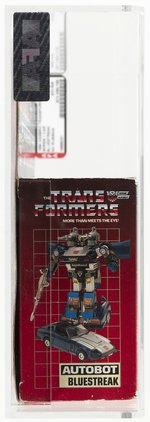 TRANSFORMERS (1984) SERIES 1 CAR - BLUESTREAK AFA 75 EX+/NM (NO RUBSIGN, NO GRAY BORDERS).