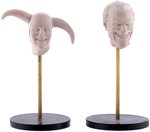 DC DIRECT MAD LOVE JOKER/HARLEY QUINN STATUE WAX HEAD SCULPT PROTOTYPE PAIR BY TIM BRUCKNER.