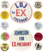 ANTI- LYNDON JOHNSON COLLECTION OF 12 BUTTONS.