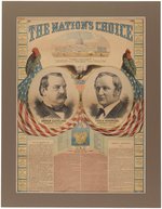 CLEVELAND & HENDRICKS “THE NATION’S CHOICE” 1884 JUGATE POSTER.