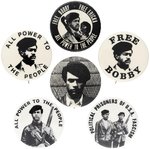 BLACK PANTHER PARTY COLLECTION OF SIX CIVIL RIGHTS BUTTONS.