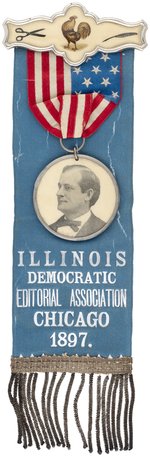 BRYAN "ILLINOIS DEMOCRATIC EDITORIAL ASSOCIATION" RIBBON BADGE.