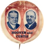 "HOOVER AND CURTIS" RARE 1928 AMERICAN SHIELD JUGATE BUTTON HAKE UNLISTED.