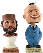 KHRUSHCHEV & CASTRO 1960s RARE BOBBING HEAD PAIR.