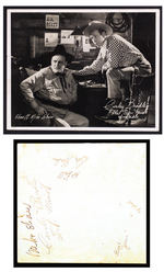 "CURLEY BRADLEY/THE TOM MIX OF RADIO" FAN PHOTO W/CHARACTERS' SIGNATURES ON BACK.