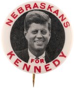 NEBRASKANS FOR KENNEDY 1960 BUTTON HAKE #2073.