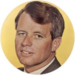 ROBERT F. KENNEDY RARE RFK 6" PORTRAIT BUTTON.