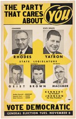 KENNEDY & JOHNSON RARE PENNSYLVANIA COATTAIL POSTER.