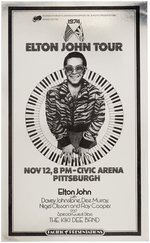 ELTON JOHN PITTSBURGH, PA 1974 FOIL CONCERT POSTER.