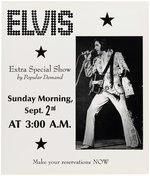 ELVIS PRESLEY 3:00 AM LAS VEGAS HITLON 1972 CONCERT POSTER.