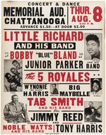 LITTLE RICHARD, BOBBY BLUE BLAND, JIMMY REED & MORE CHATTANOOGA, TN 1957 CONCERT POSTER.