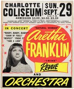 ARETHA FRANKLIN CHARLOTTE, NC 1968 CONCERT POSTER.