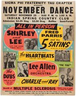 SHIRLEY & LEE, THE 5 SATINS & MORE 1958 SILVER SPRINGS, MD CONCERT POSTER.