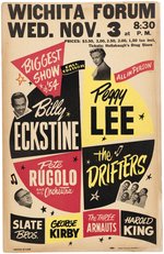 THE DRIFTERS, PEGGY LEE, BILLY ECKSTINE WICHITA, KS 1954 CONCERT POSTER.