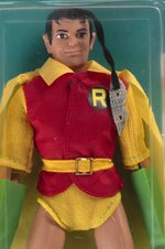 MEGO WORLD'S GREATEST SUPER HEROES (1973) - ROBIN (REMOVABLE MASK) FIGURE ON RARE KRESGE CARD AFA 70 EX+.