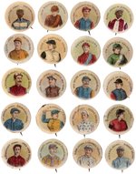 JOCKEYS C. 1898 FULL SET OF 20 HIGH ADMIRAL CIGARETTE GIVE-AWAY BUTTONS.