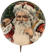 SANTA RARE 7/8" BUTTON WITH WHITEHEAD & HOAG BACK PAPER C. 1915.