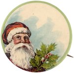 BIG 1.75" & RARE WHITEHEAD & HOAG SAMPLE  SANTA BUTTON WITH COMPANY I.D. INFO.