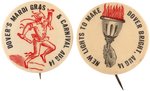 RELATED BUTTON PAIR FROM 1912 DOVER MASSACHUSETTS FOR MARDI GRAS/CARNIVAL AND NEW CITY LIGHTING.