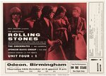 THE ROLLING STONES BIRMINGHAM, ENGLAND 1965 CONCERT HANDBILL.