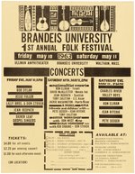 BOB DYLAN, PETE SEEGER BRANDEIS UNIVERSITY 1963 FOLK FESTIVAL WALTHAM, MA CONCERT HANDBILL.