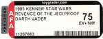 STAR WARS: REVENGE OF THE JEDI (1983) - DARTH VADER PROOF CARD AFA 75 EX+/NM.