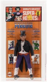 MEGO WORLD'S GREATEST SUPER HEROES (1974)- PENGUIN FIGURE ON RARE KRESGE CARD AFA 80 NM.