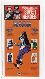 MEGO WORLD'S GREATEST SUPER HEROES (1974)- PENGUIN FIGURE ON RARE KRESGE CARD AFA 80 NM.