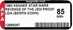 STAR WARS: REVENGE OF THE JEDI (1983) - PRINCESS LEIA ORGANA (BESPIN GOWN) PROOF CARD AFA 85 NM+.