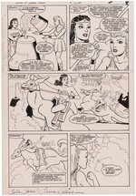 THE LEGEND OF WONDER WOMAN #4 COMIC BOOK PAGE ORIGINAL ART BY TRINA ROBBINS.